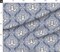Traditional Autumnal Wildlife Forest Animals Damask Whimsical Art Deco Rabbit Botanical Heritage Vintage Floral Texture Classic Blue And White Custom Printed Fabric by Spoonflower Various Fabrics by the Yard or Fat Quarter
